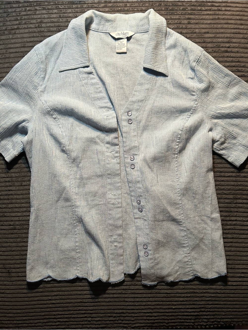 Koret Light Blue Short Sleeve Button Down Shirt
